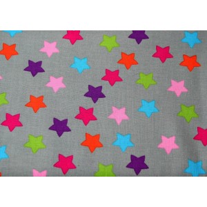 10cm Baumwolldruck "Sterne" grau  (Grundpreis € 10,00/m)